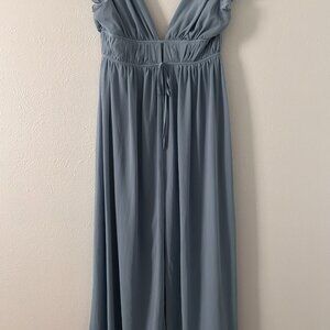 Slate Blue Ruffled Maxi Dress - Size XL
